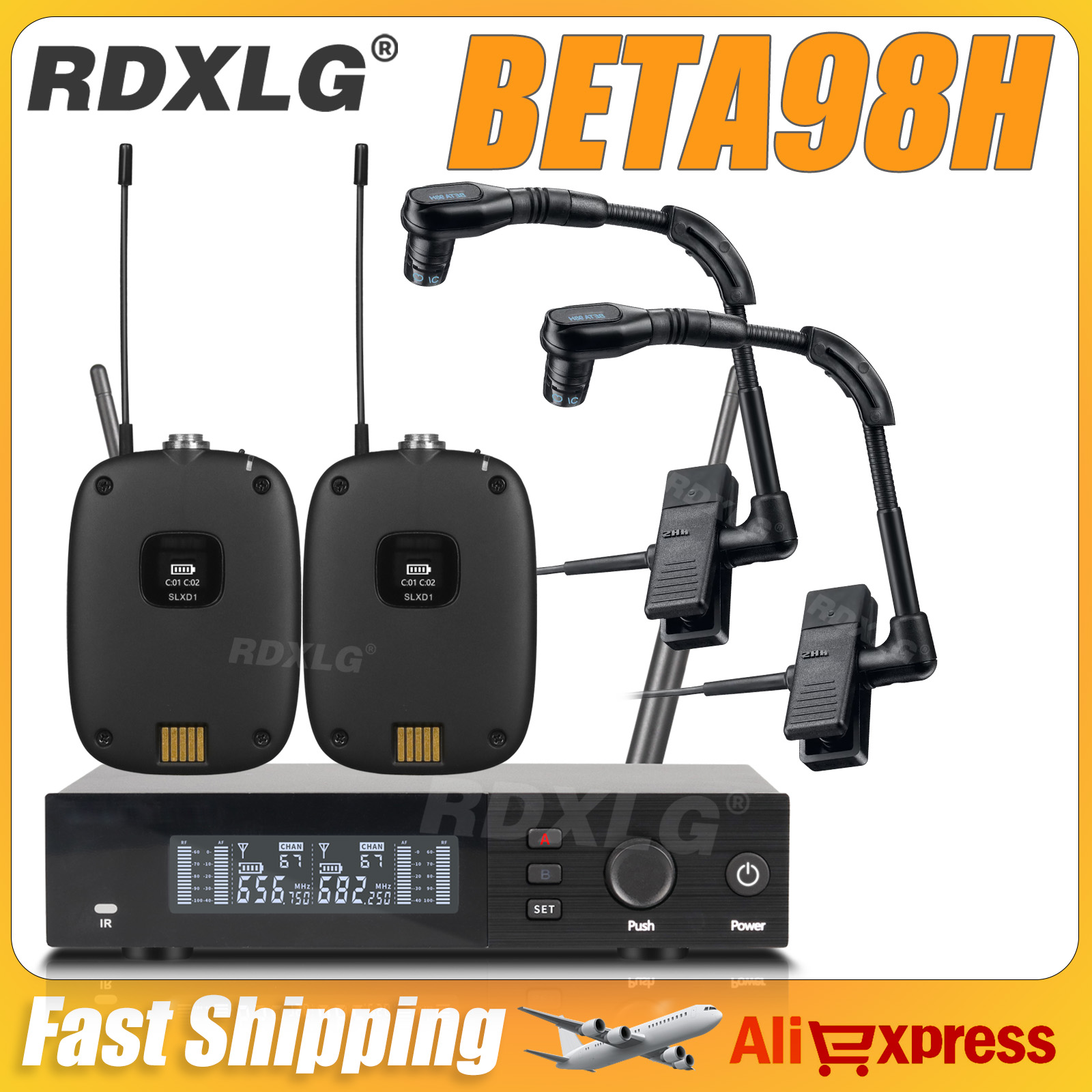 Condenser Microphone Kit - Alta qualità! SLXD4/BETA98H Strumenti wireless professionali