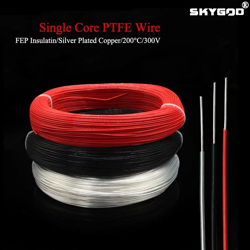 Audio Jumper Wire - 2/5/10/20/50M Singolo Nucleo PTFE Filo FEP
