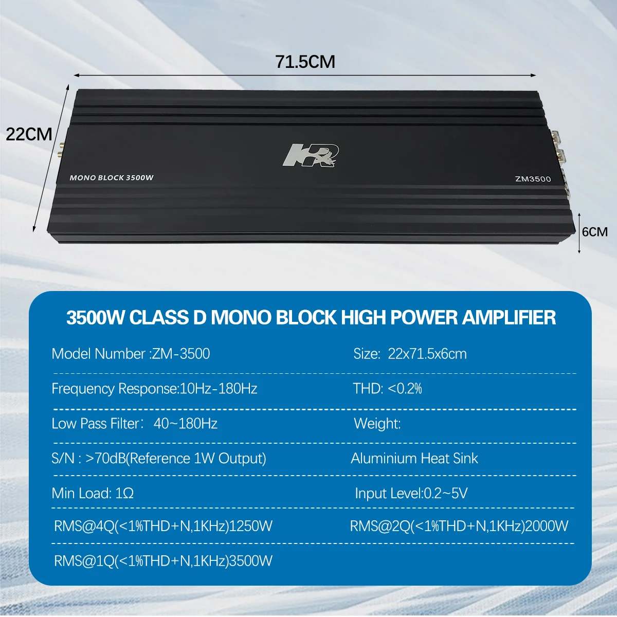 Class D Amplifier - Amplificatore per Subwoofer Zeming Audio ZM-3500