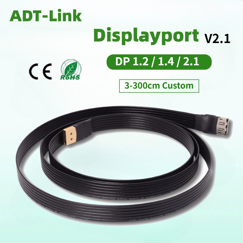 Ribbon Microphone - Cavo Piatto DisplayPort Schermato ADT-Link DP2.1/1.4/1.2,