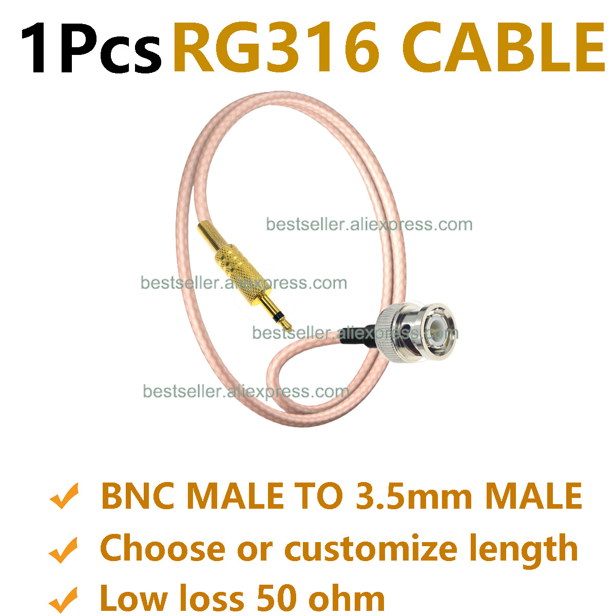 1 Pz RG316 BNC Maschio a Spina - Audio Jumper Wire recensione e prezzo